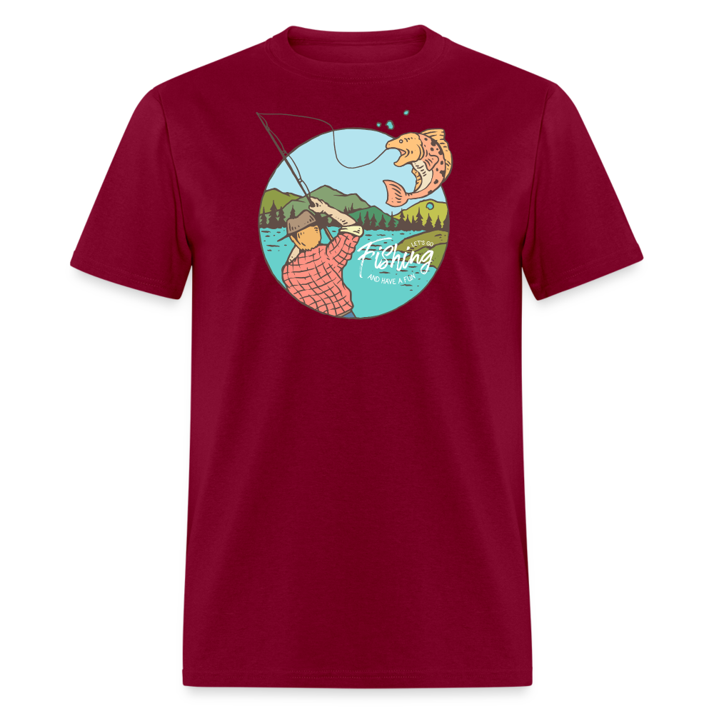 Lets Go Fishing - burgundy