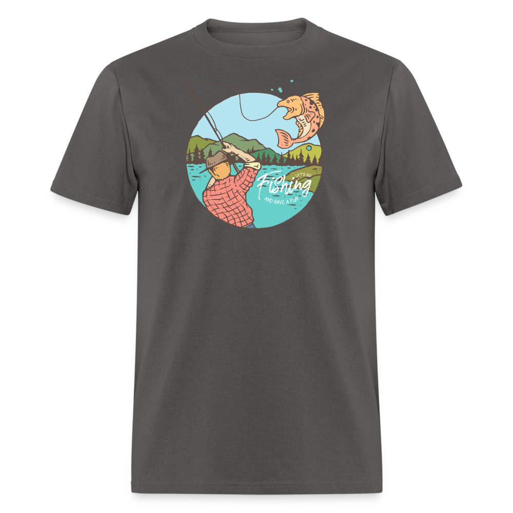 Lets Go Fishing - charcoal