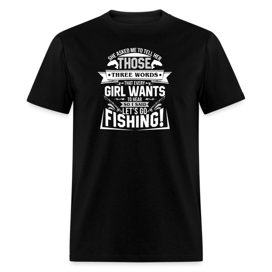 Let's Go Fishing - black