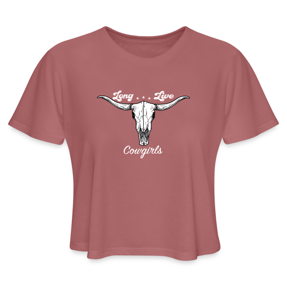Crop Long Live Cowgirls - mauve