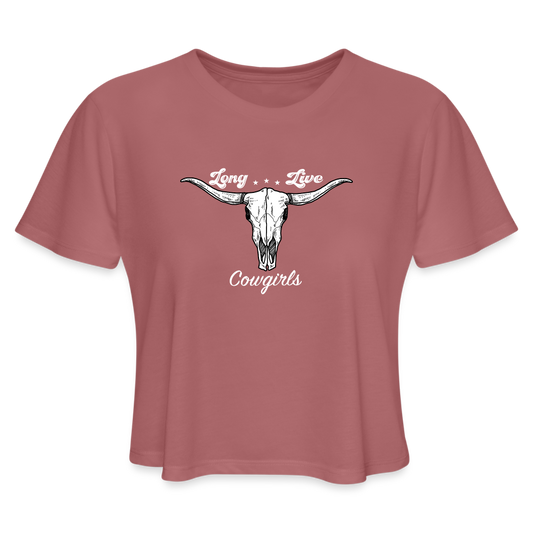Crop Long Live Cowgirls - mauve