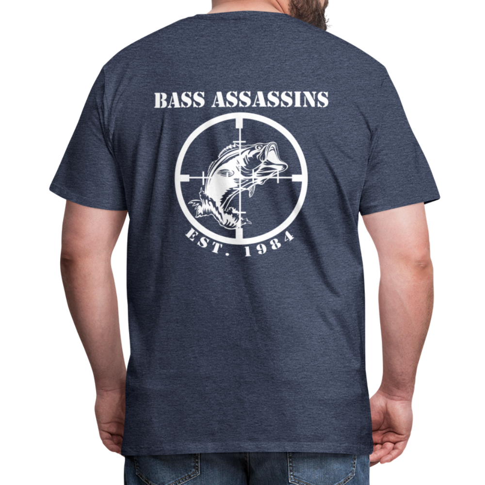 Bass Assassins Full Logo T - heather blue