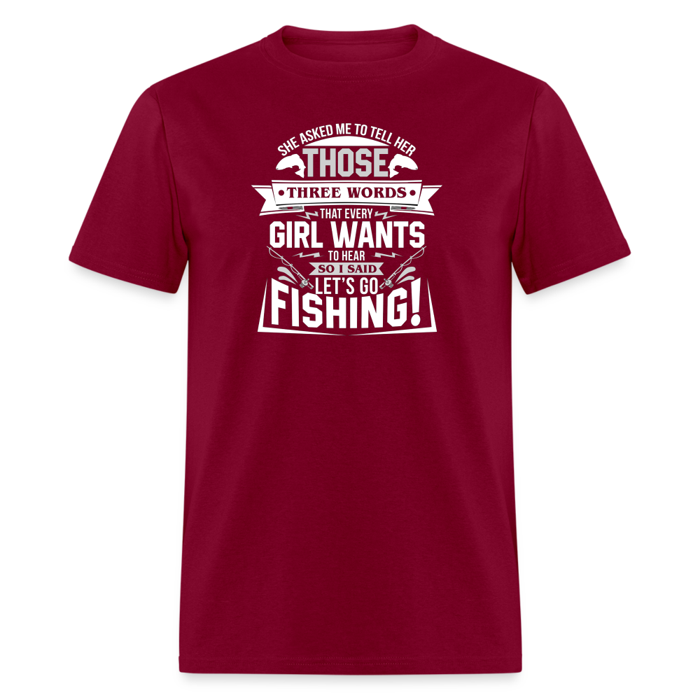 Let's Go Fishing - burgundy