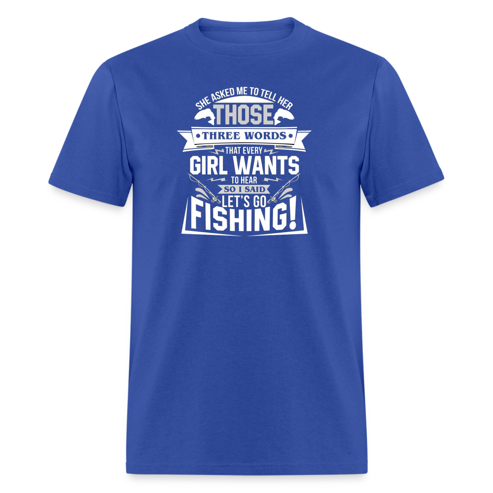 Let's Go Fishing - royal blue