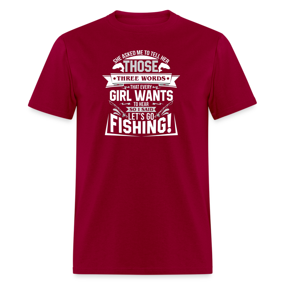 Let's Go Fishing - dark red