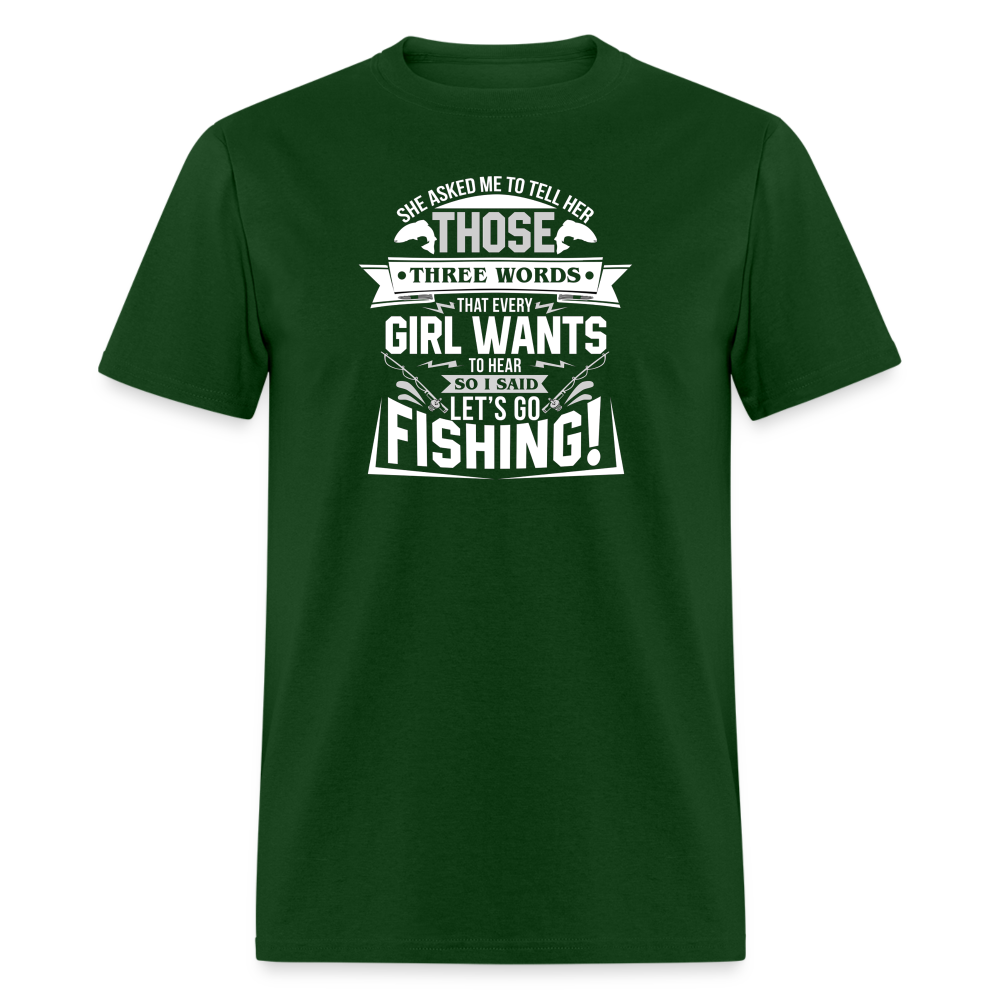 Let's Go Fishing - forest green